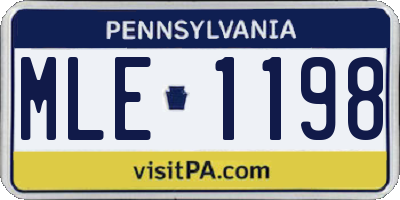 PA license plate MLE1198