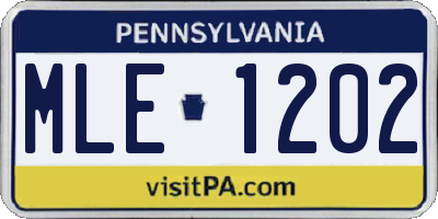 PA license plate MLE1202
