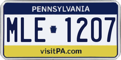 PA license plate MLE1207