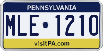 PA license plate MLE1210