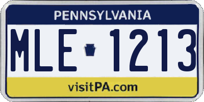 PA license plate MLE1213