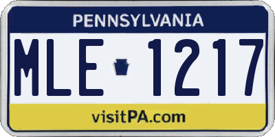 PA license plate MLE1217