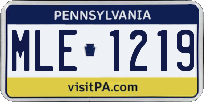 PA license plate MLE1219