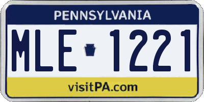 PA license plate MLE1221