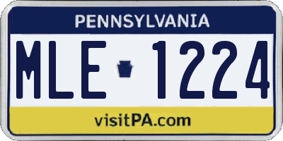 PA license plate MLE1224