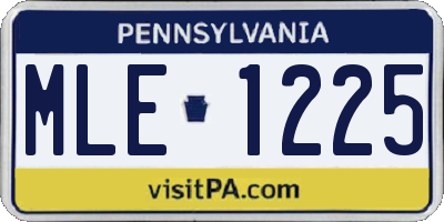 PA license plate MLE1225