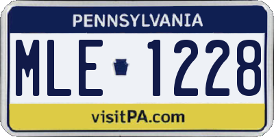 PA license plate MLE1228