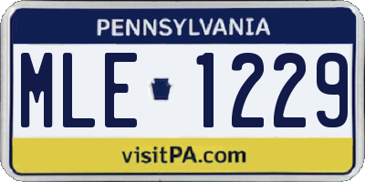 PA license plate MLE1229
