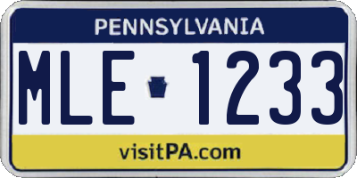 PA license plate MLE1233