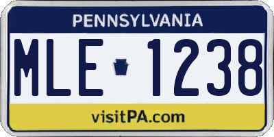 PA license plate MLE1238