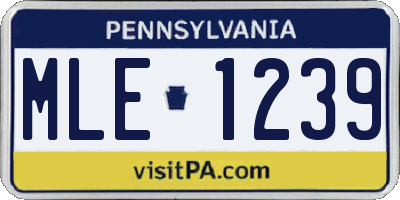 PA license plate MLE1239