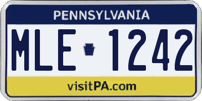 PA license plate MLE1242