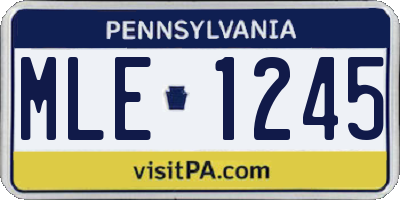 PA license plate MLE1245