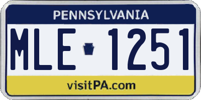 PA license plate MLE1251