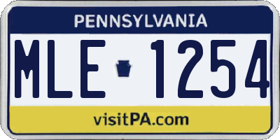 PA license plate MLE1254