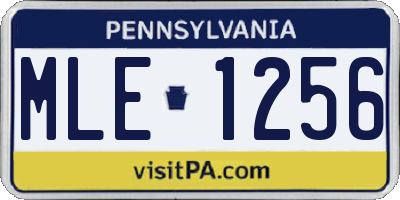 PA license plate MLE1256