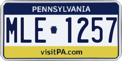 PA license plate MLE1257