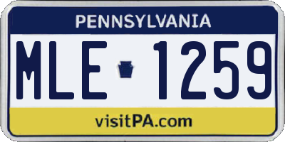 PA license plate MLE1259