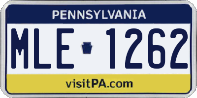 PA license plate MLE1262