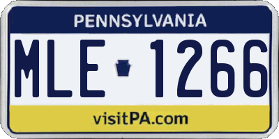 PA license plate MLE1266