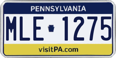 PA license plate MLE1275