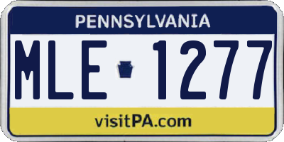 PA license plate MLE1277