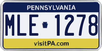 PA license plate MLE1278