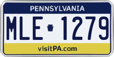 PA license plate MLE1279