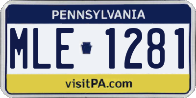 PA license plate MLE1281
