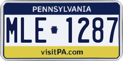 PA license plate MLE1287