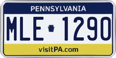 PA license plate MLE1290