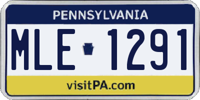 PA license plate MLE1291