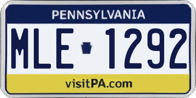 PA license plate MLE1292