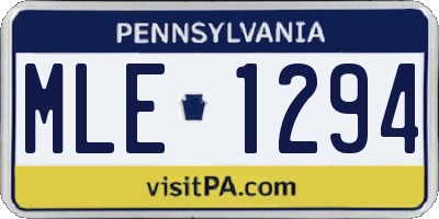 PA license plate MLE1294