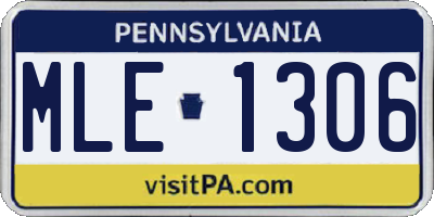 PA license plate MLE1306