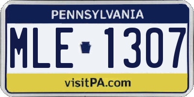 PA license plate MLE1307