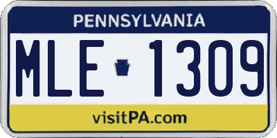 PA license plate MLE1309
