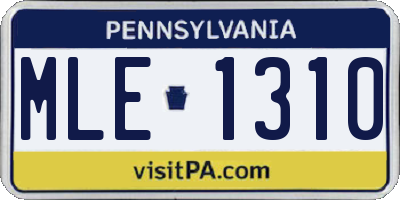 PA license plate MLE1310