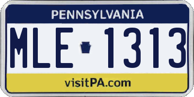 PA license plate MLE1313