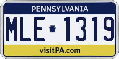 PA license plate MLE1319