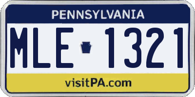 PA license plate MLE1321