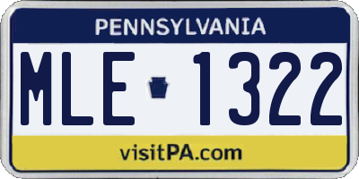 PA license plate MLE1322