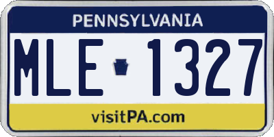 PA license plate MLE1327