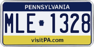 PA license plate MLE1328