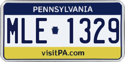 PA license plate MLE1329