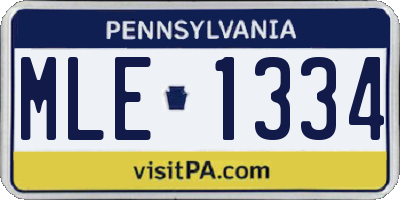 PA license plate MLE1334