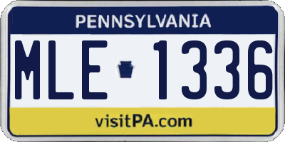 PA license plate MLE1336