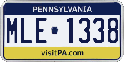 PA license plate MLE1338