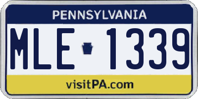 PA license plate MLE1339