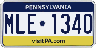 PA license plate MLE1340